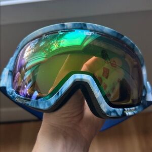 Blue Ski Goggles with Reflective Lens